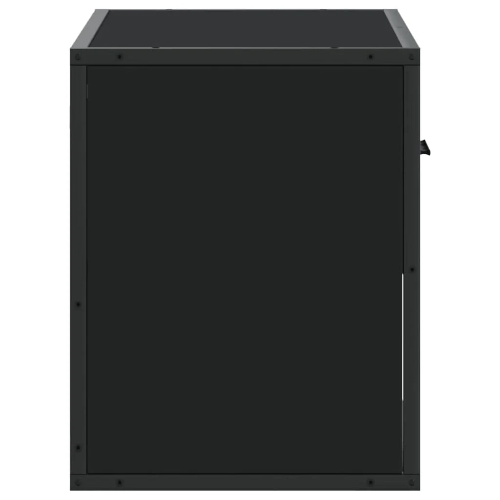 Mobile TV multimediale mensola TV credenza mobile TV sala da pranzo soggiorno camera da letto 60 x 31 x 39,5 cm legno ingegnerizzato e metallo nero 02_0026132