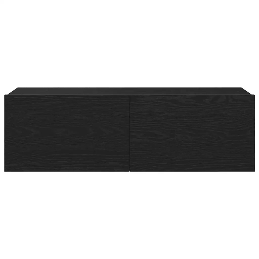 Mobile TV 2 pz-Mobile per TV-Credenza TV Nero 100 x 30 x 30 cm Legno multistrato