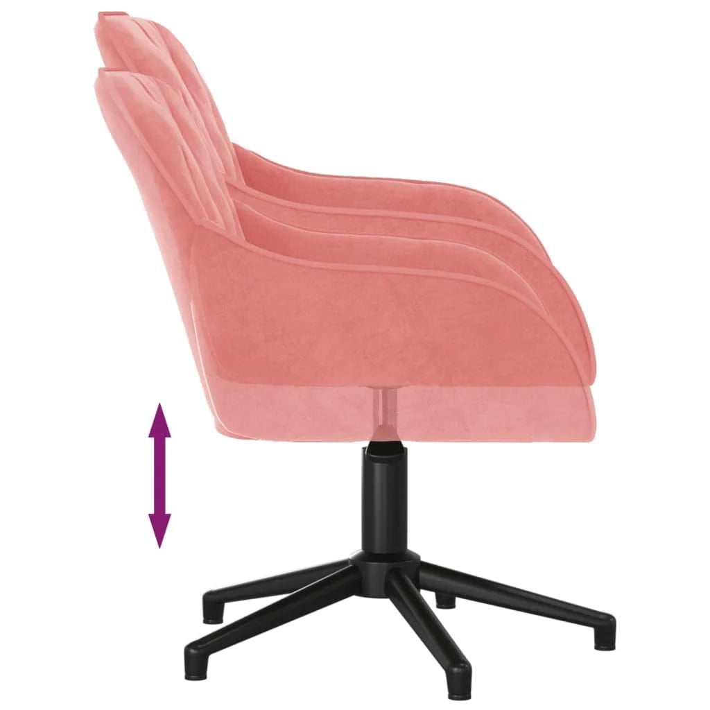 Sedia girevole/poltrona da ufficio/studio in velluto rosa 02_0024170