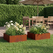Vaso da giardino 2 pz Ruggine 40 x 40 x 20 cm Acciaio Corten 8004993