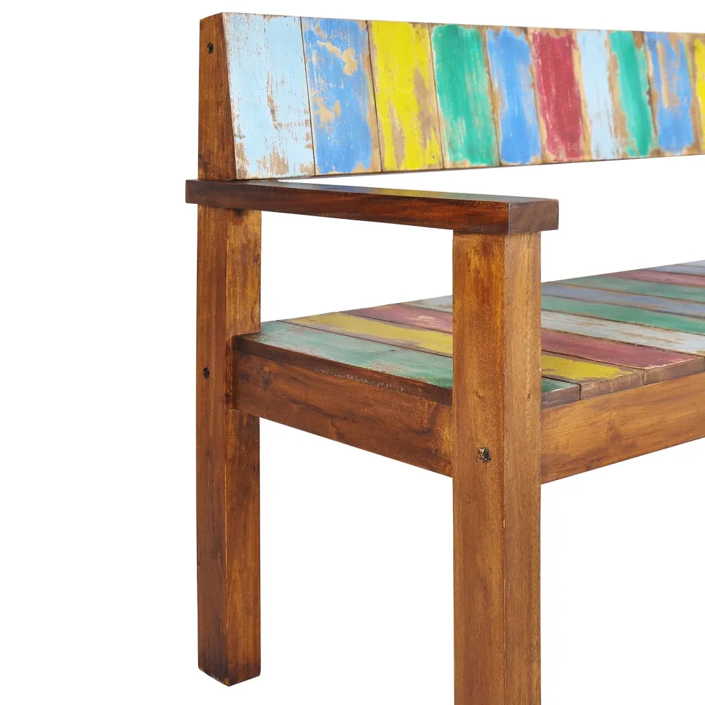 Panca-Sgabello 115 cm in Legno Massello di Recupero