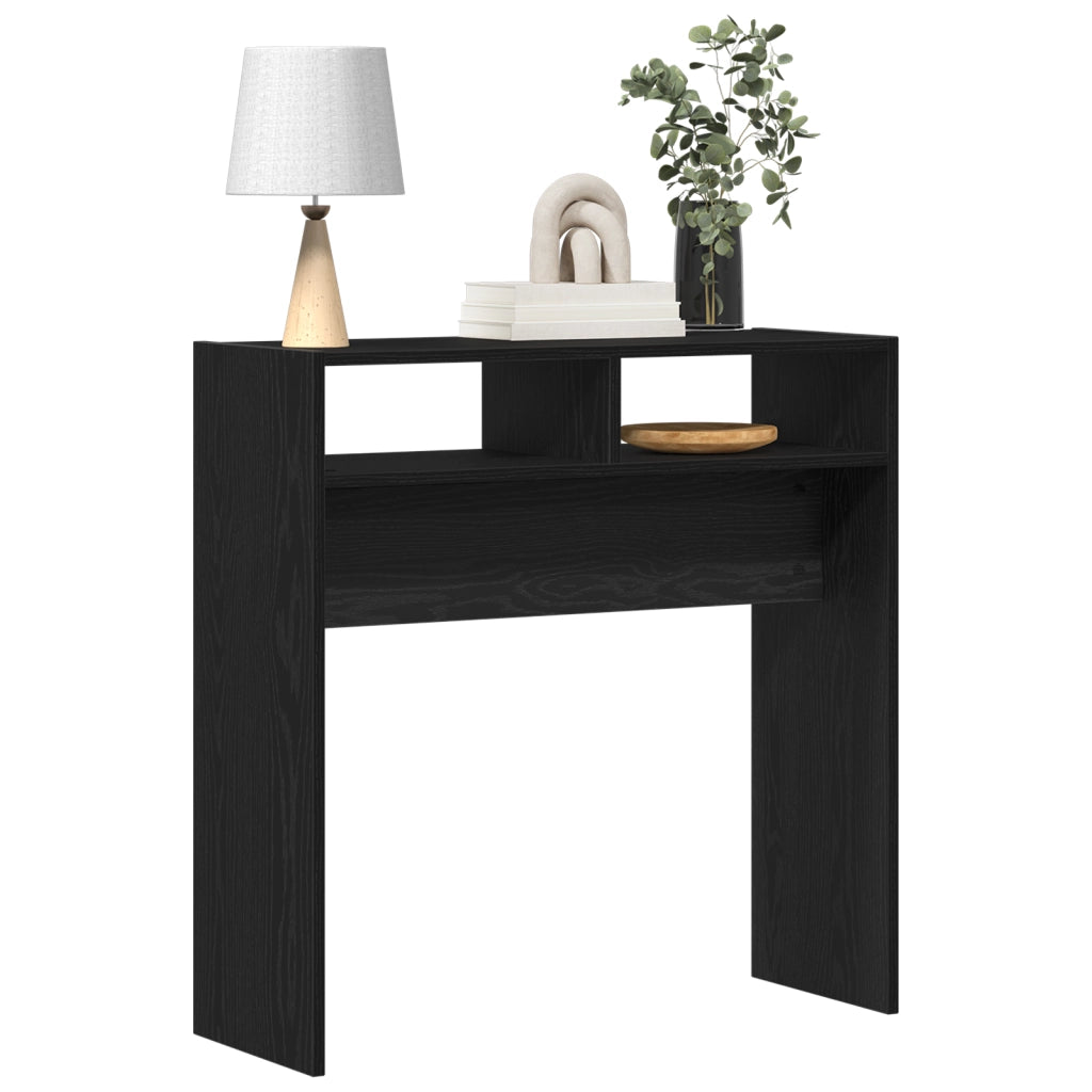 Tavolo Consolle in Rovere Nero - 78x30x80 cm - Fatto in Legno Ingegnerizzato