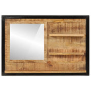 Specchio con Ripiani-Mensola con Specchio 80x8x55 cm Vetro e Legno Massello di Mango