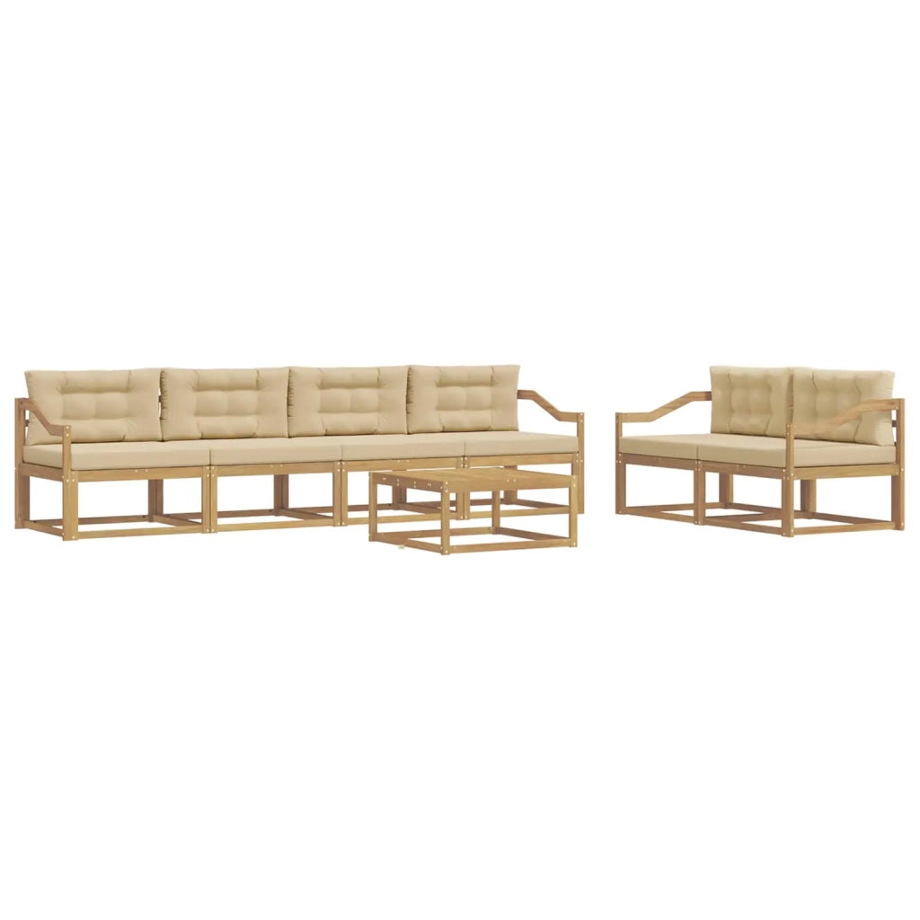 Set di divani da esterno con cuscino 6 pcs Bianco e Beige 3386112