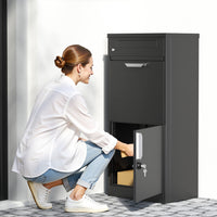 Cassetta postale per pacchi nera 500 x 370 x 1120 mm Portapacchi con serratura