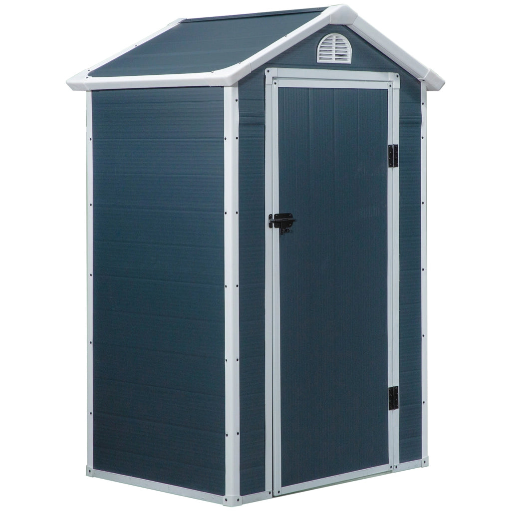 CASA DA GIARDINO 134x104x204 cm Grigio Metallo con finestre di ventilazione