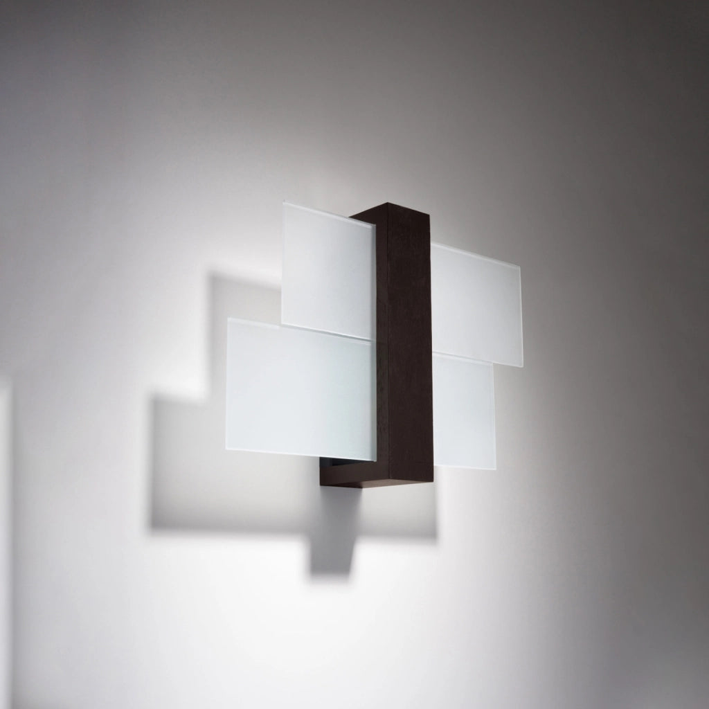 Applique REBIRD 1 legno wengé/vetro E27 IP20 Pure Lume
