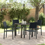 Set da Pranzo per Giardino 5 pcs Nero
