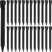 25 pezzi di stecchi di plastica per giardino 25 cm pesanti steccate di paesaggio steccati per esterno giardino prato tavole per terrazza tende (nero)