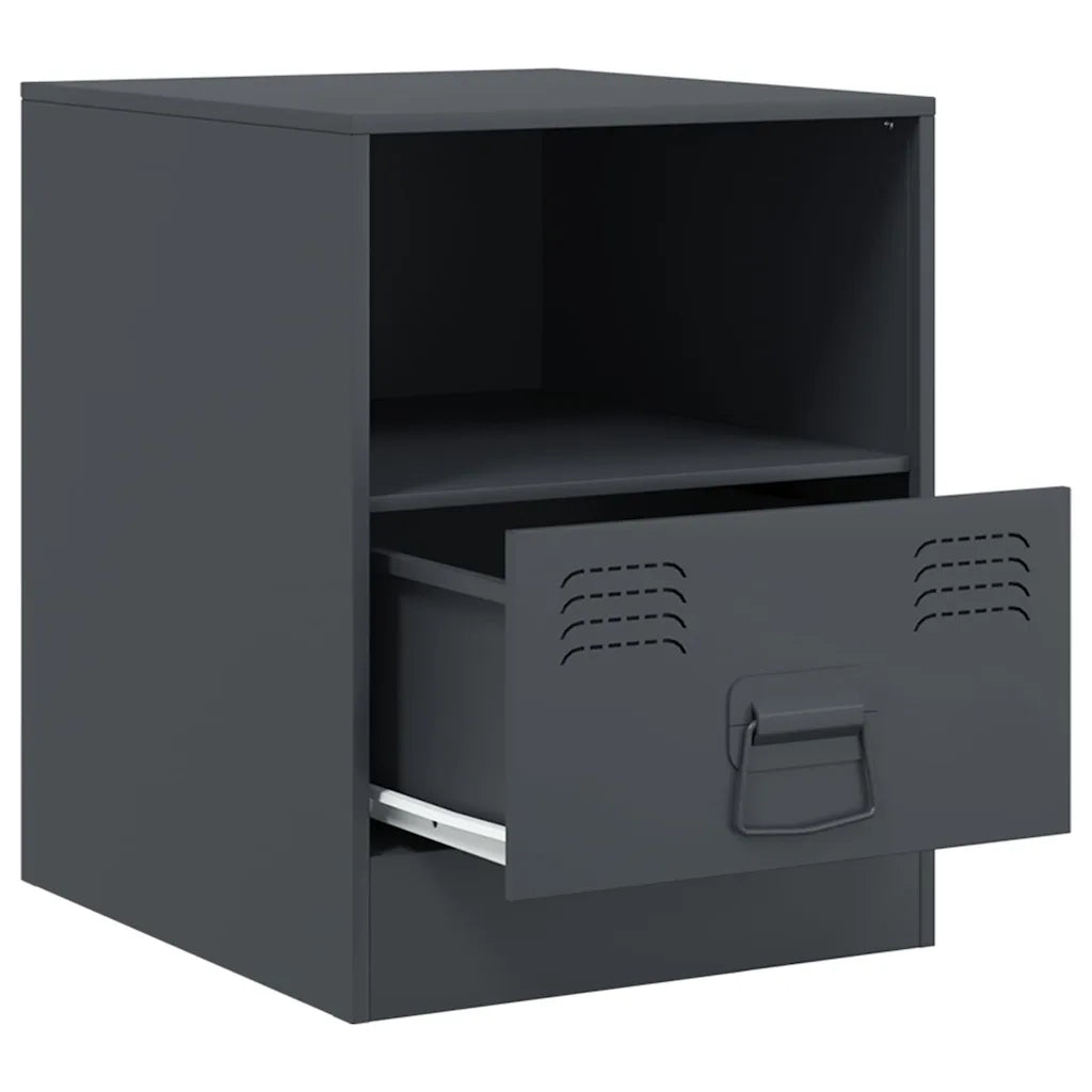 Comodini 2 pz Antracite 34,5x39x44 cm in Acciaio 841756