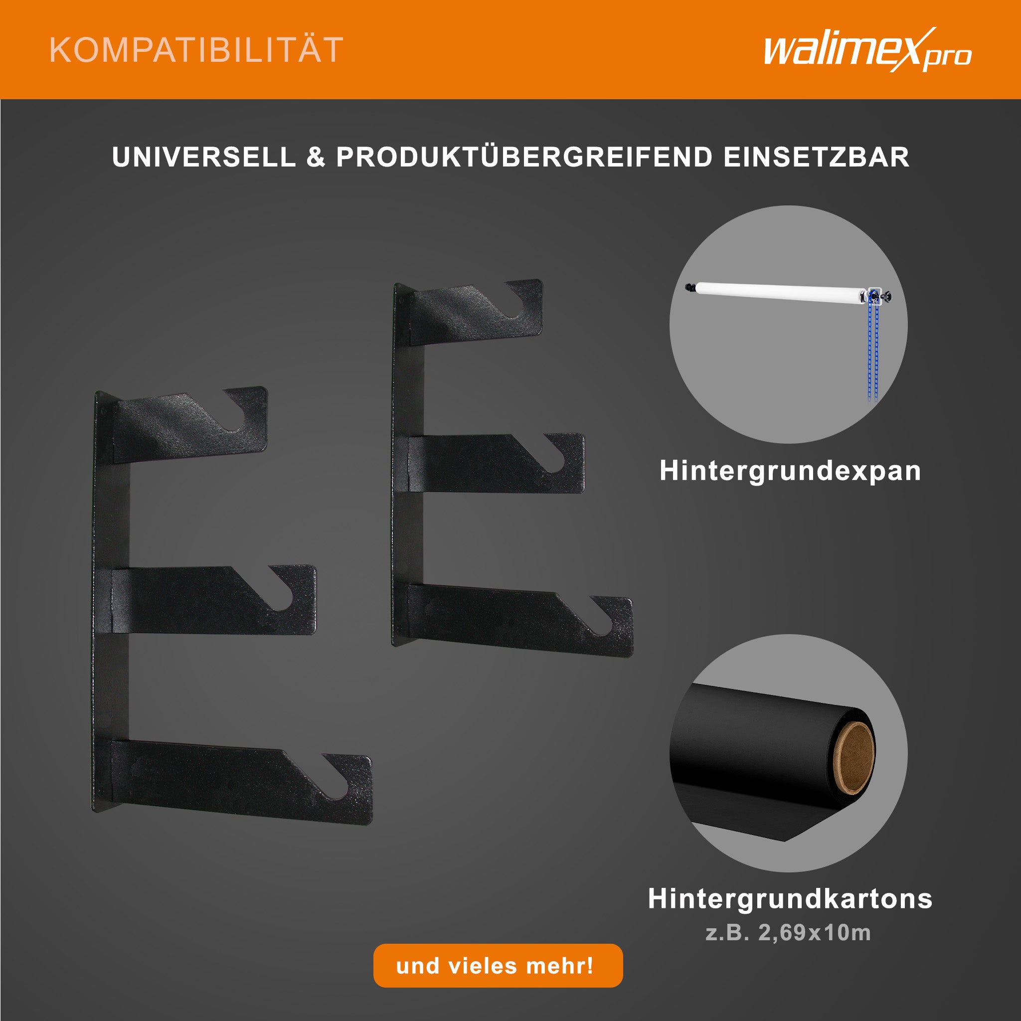 Walimex gancio per sfondo a 3 pieghe, set da 2