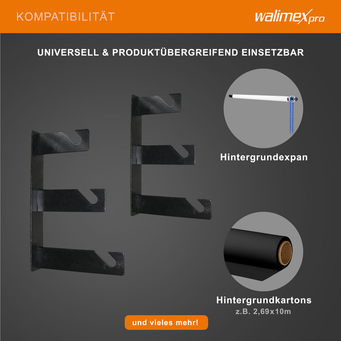 Walimex gancio per sfondo a 3 pieghe, set da 2