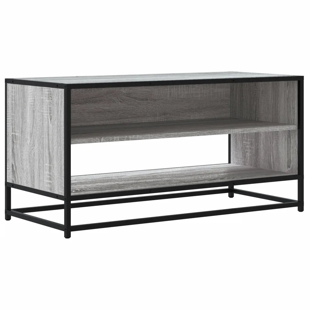 Mobile TV Grigio Sonoma 91x40x46 cm Legno Multistrato e Metallo 848887