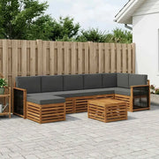 Set di divani da esterno con cuscino 7 pcs Naturale e Antracite