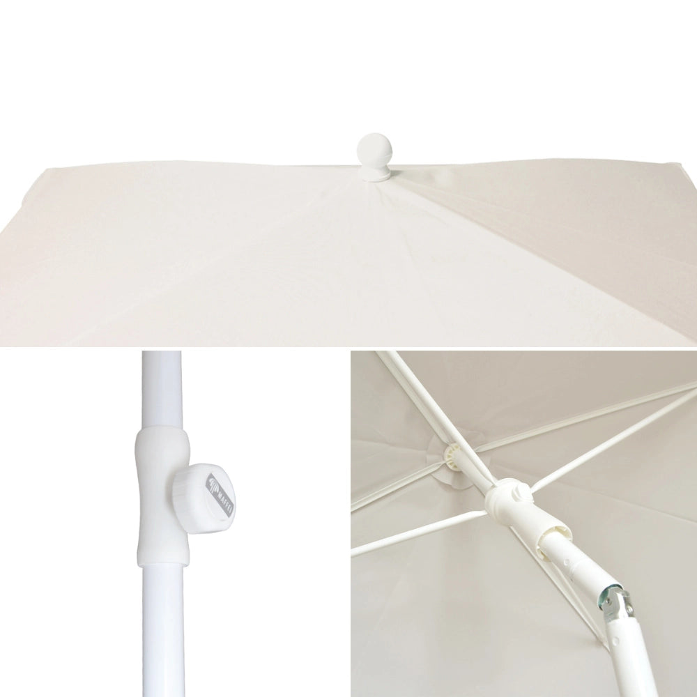Ombrellone Maffei Art.113R ecru 185 x 125 x h 230 cm telaio in acciaio bianco