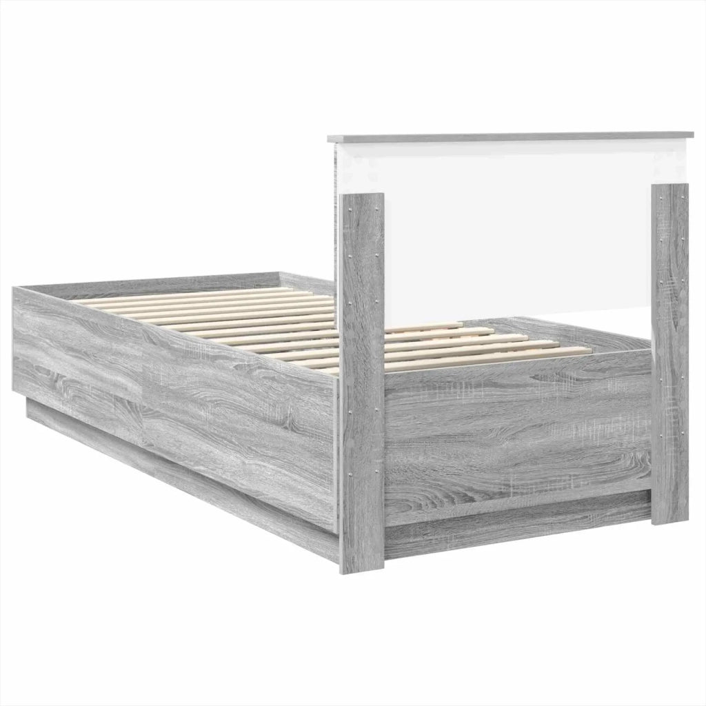 Struttura del letto con testiera Grigio Sonoma 70 x 190 cm 3408220