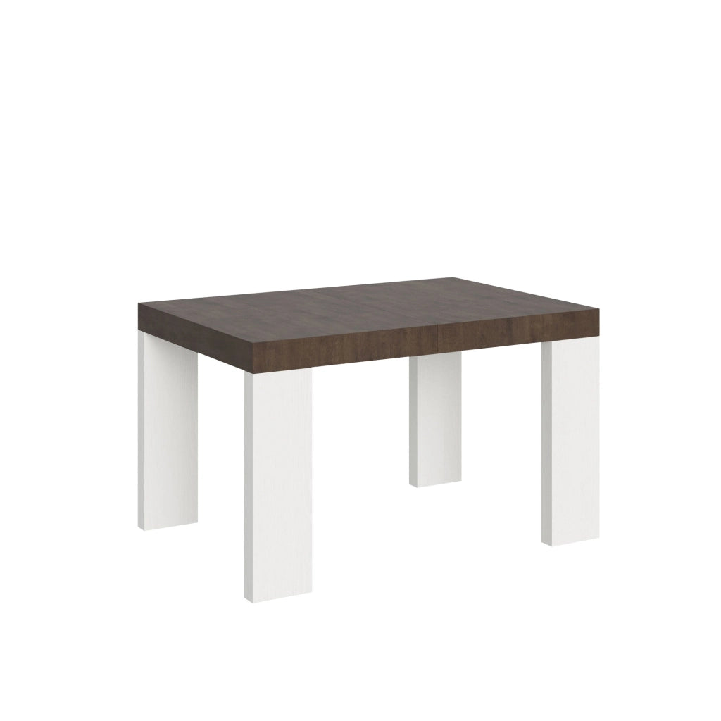 Tavolo Allungabile 130/390x90x77 cm Roxell Mix piano Noce gambe Bianco Frassino