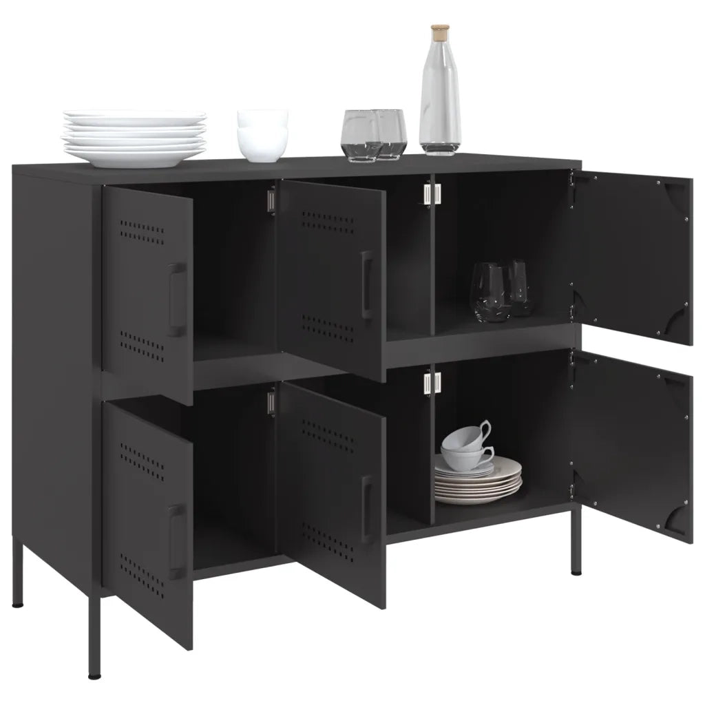 Credenza Nera 100,5x39x79 cm in Acciaio 843096