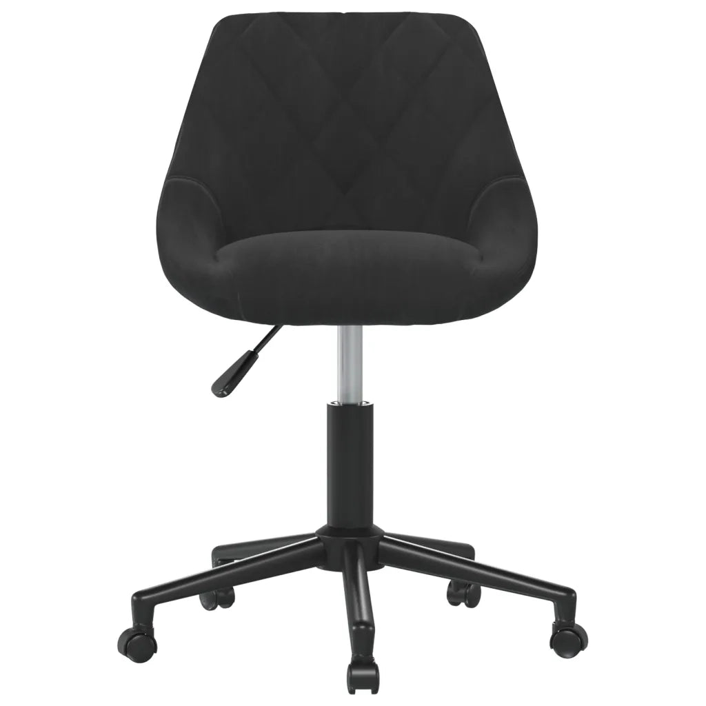 Sedia Girevole da Ufficio Nera in Velluto 335481
