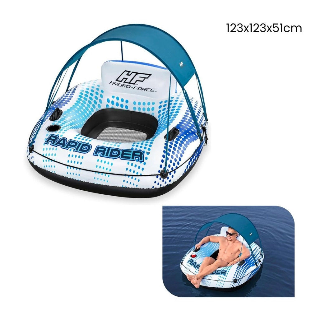 Trade Shop - Poltrona Rapid Rider Canopy Fondo In Rete Con Parasole Portabicchiere Maniglie 43725 -