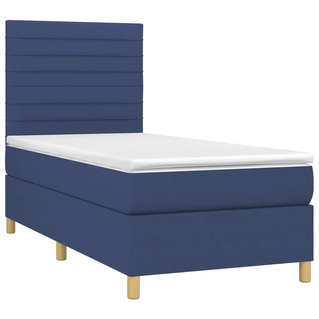 Letto a Molle con Materasso e LED-Struttura Letto con Materasso Blu 80x200 cm in Tessuto 623505