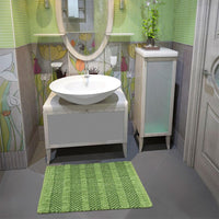 Tappeto Camera Scendiletto Bagno 60x120 Cm Cotone Intrecciato Morbido Assorbente Verde