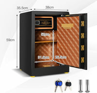 Cassetta di Sicurezza, Cassaforte di Sicurezza con Tastiera Digitale e Serratura a Chiave, in Acciaio con Ripiano Rimovibile, 35,5x38x59 cm
