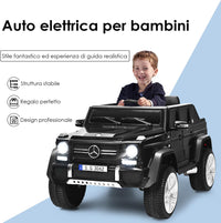 Mercedes Benz Macchina Elettrica per Bambini 12V, Veicolo Elettrico con Luci LED e Chiusura di Sicurezza, Macchina Cavalcabile per Bambini 3-8 Anni (Nero)