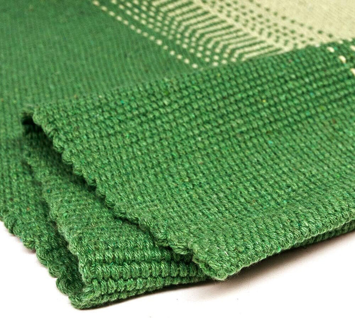 Tappeto Cucina Bagno Puro Cotone Assorbente Tessuto Intrecciato a Mano Verde 55x140 cm