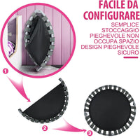 Trampolino Elastico per Bambini, Tappeto Elastico Pieghevole per Bambini con Copertura, Cuscinetti Antiscivolo e Maniglia, Ideale per Interno ed Esterno, Carico Massimo 150 kg