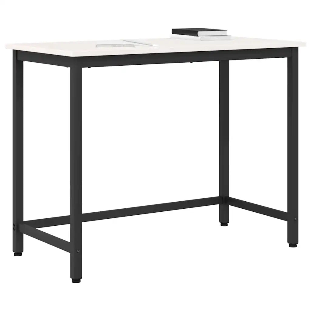 tavolo Bianco 100 x 50 x 77 cm Legno ingegnerizzato e acciaio