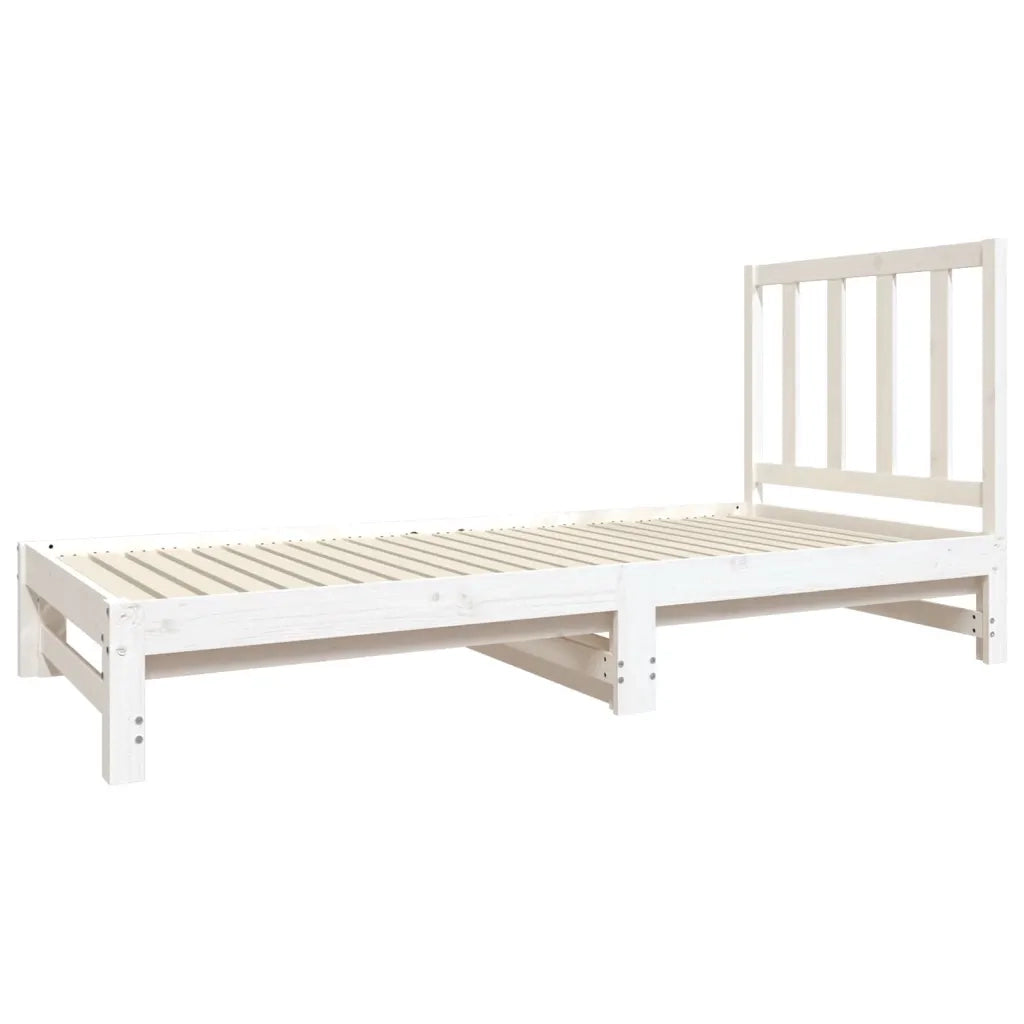 Dormeuse Estraibile Bianca 2x(90x190) cm Legno Massello di Pino 3124753