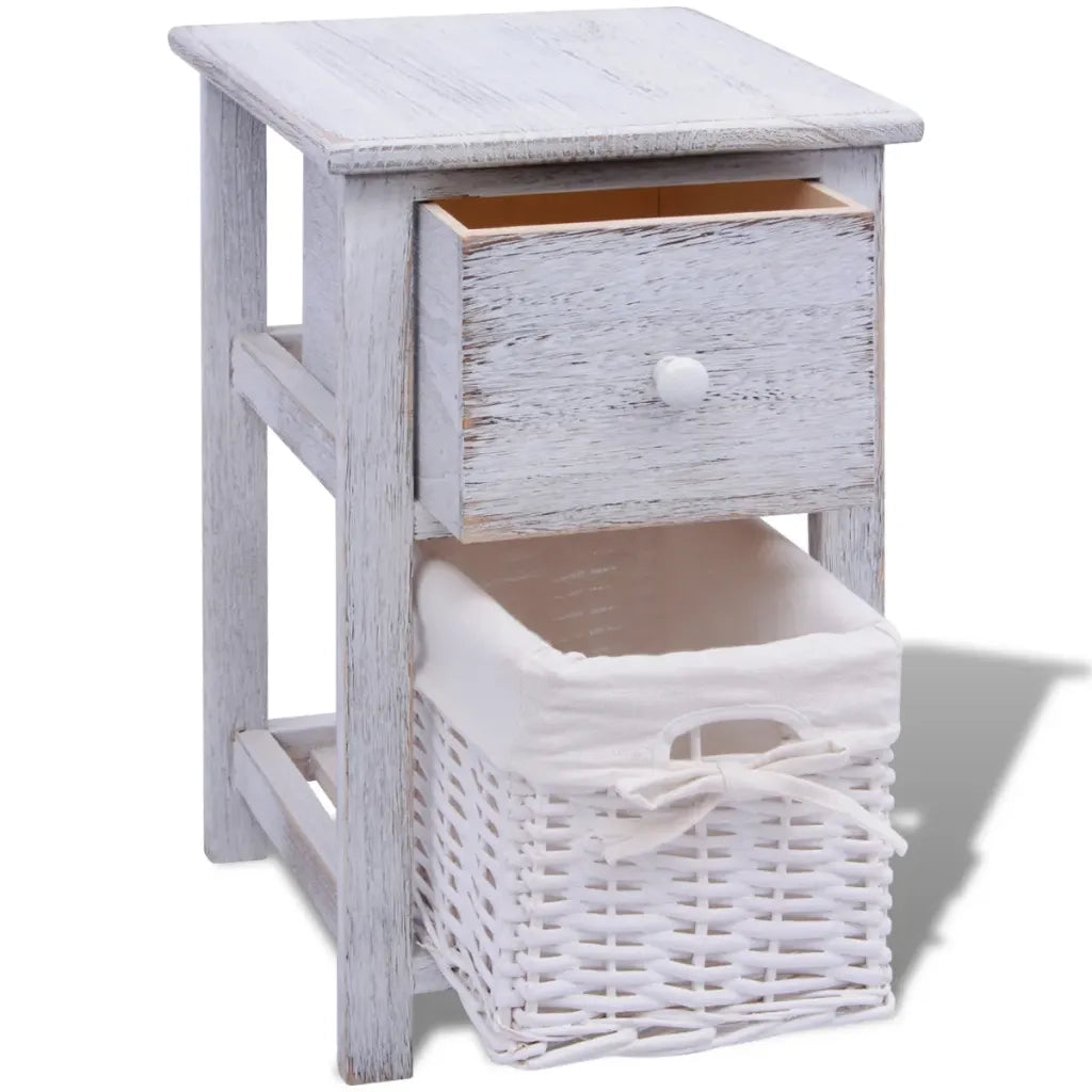 Comodino da Notte Set 2 pz in Legno Bianco  cod mxl 31235