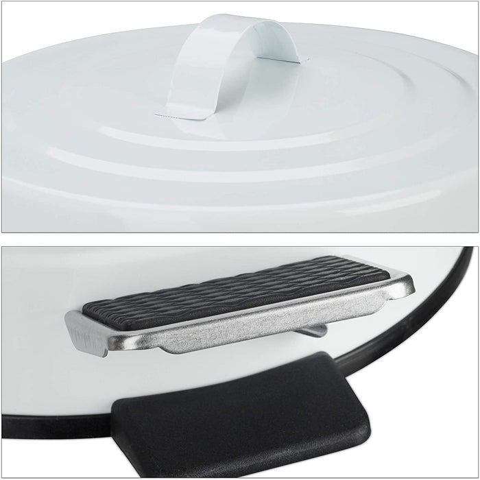 Pattumiera vintage a pedale per cucina o bagno in metallo 3 litri bianco 13_0002319