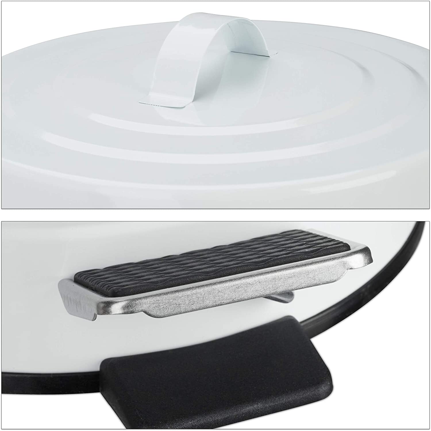 Pattumiera vintage da cucina bagno a pedale in metallo 12 litri bianco 13_0002319_3