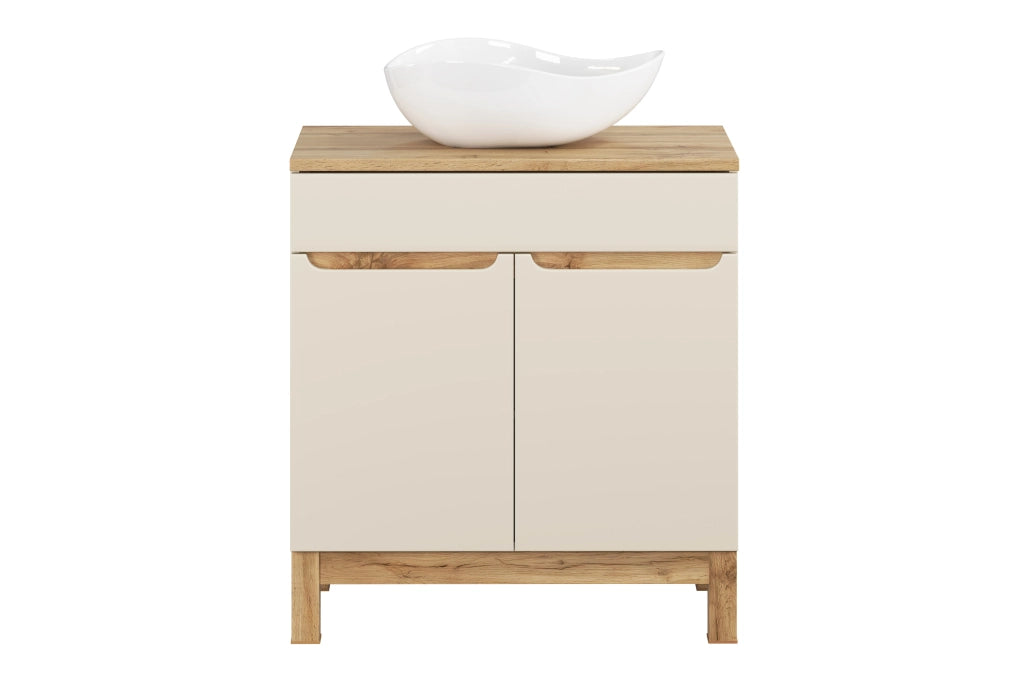 Set mobili bagno 80 cm con piano e lavabo da appoggio Cloud Bali Cashmere 80 x 1401 x 46 cm