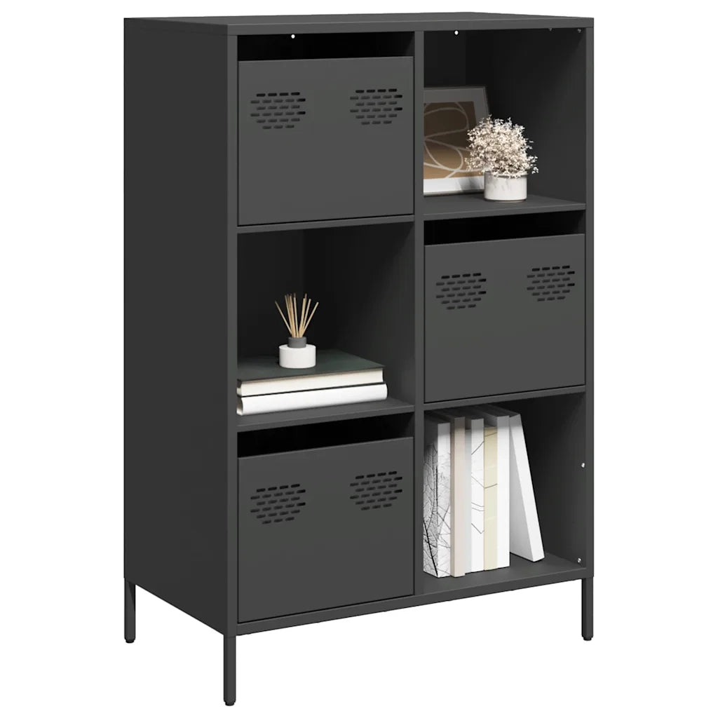 vidaXL Credenza Nera 68x39x103,5 cm in Acciaio
