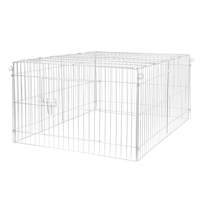 Recinto per piccoli animali 122 x 95 x 58 cm con telo parasole recinzione per conigli e lepri