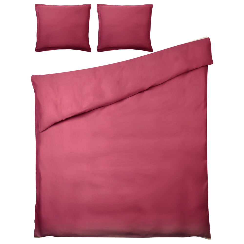 Set copripiumino e federa in cotone satinato bourdeaux 150 x 200 cm per una camera da letto moderna