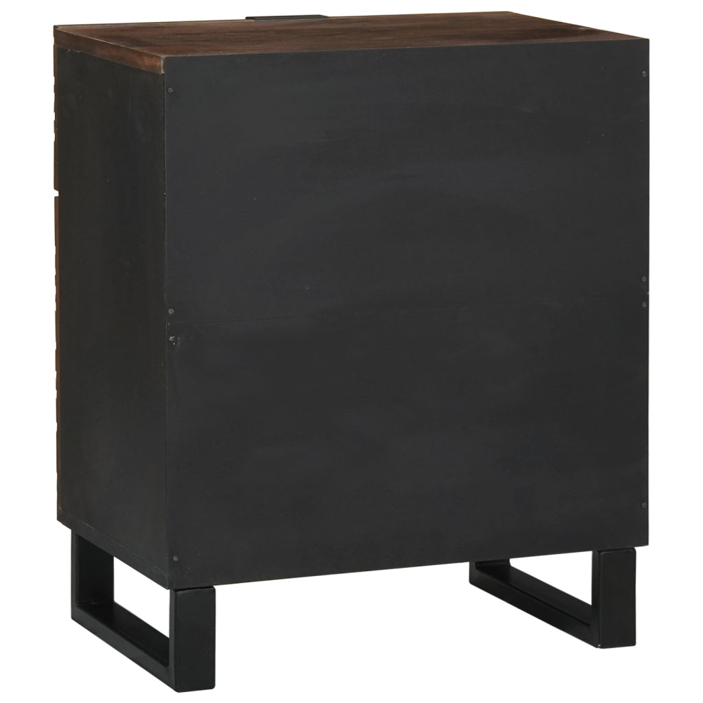 Comodino 50x33x60 cm Legno Massello Noce