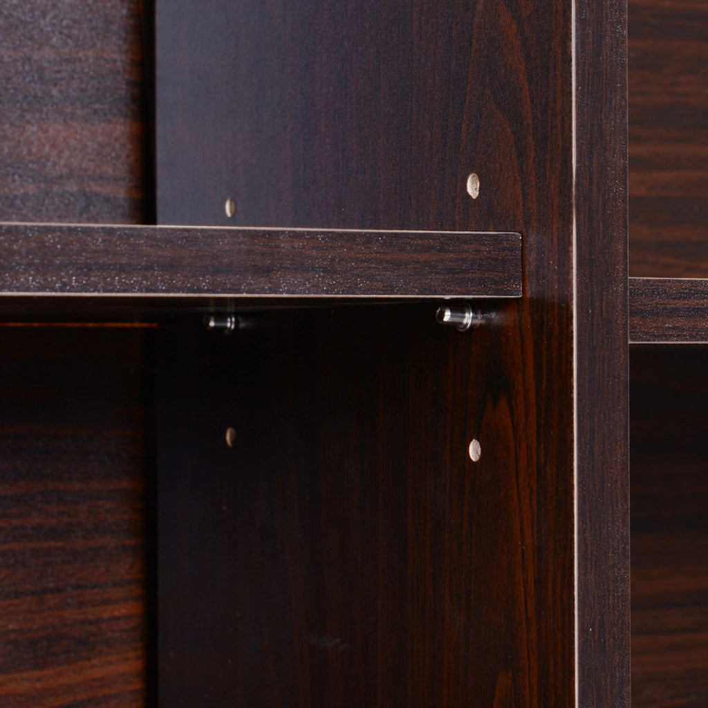 Libreria con ante e ripiani ¨C Zephmum ¨C 80x24x123 cm in legno massello weng¨¦