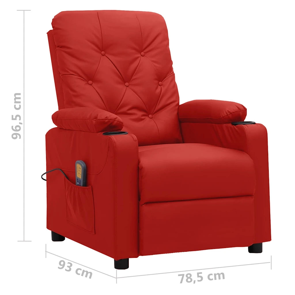 Divano Sedia-Poltrona Massaggiante Rosso Vino in Similpelle 280666
