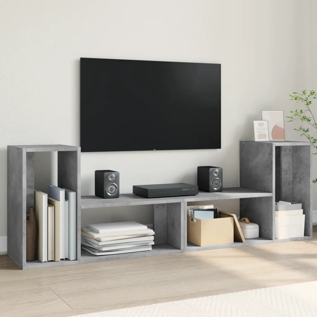 Mobili TV Muro 2pz | Armadietto TV | Mobile Porta TV Grigio Cemento 75x30x50 cm Legno Multistrato