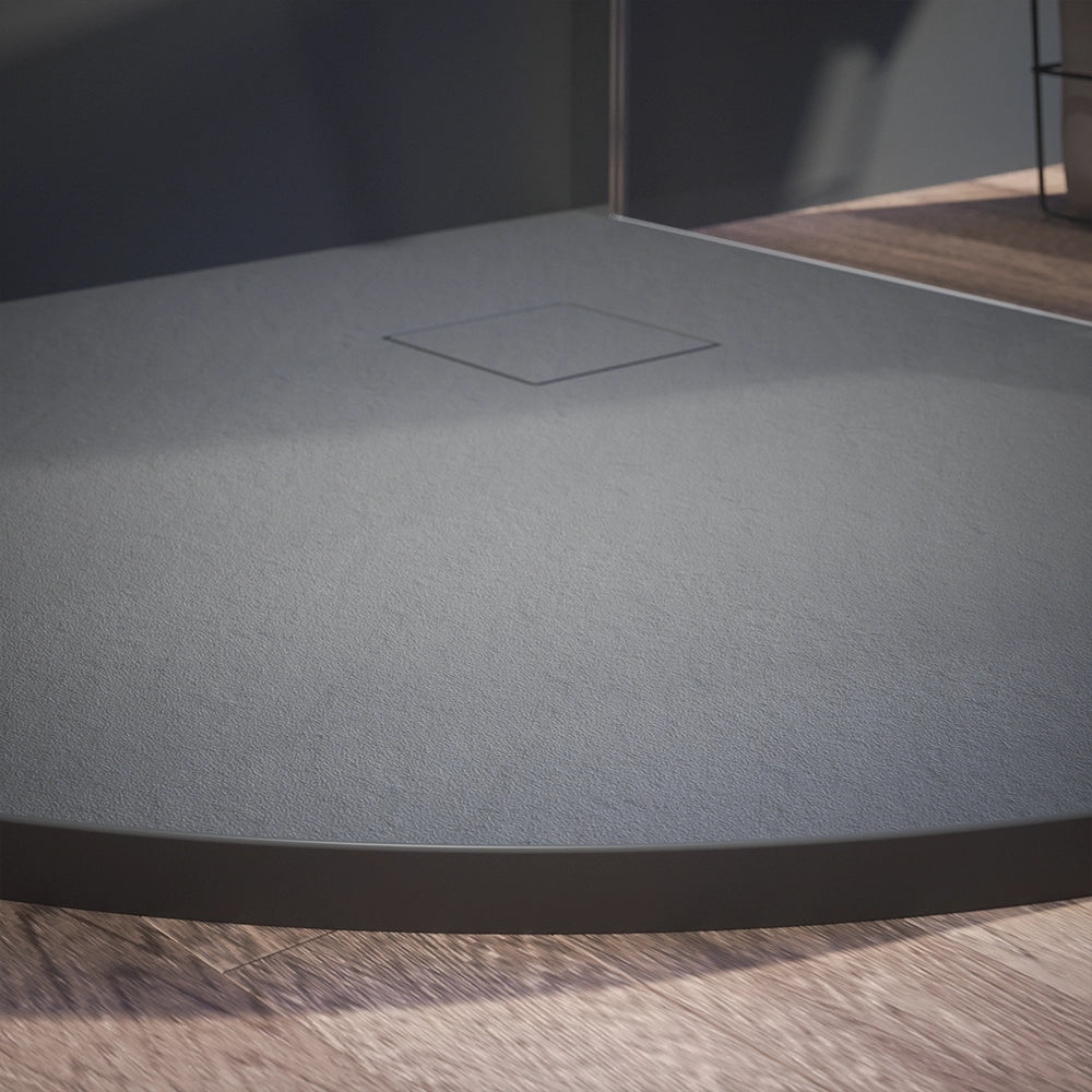 Piatto doccia 80x80 cm semicircolare colore grigio effetto pietra | Samos