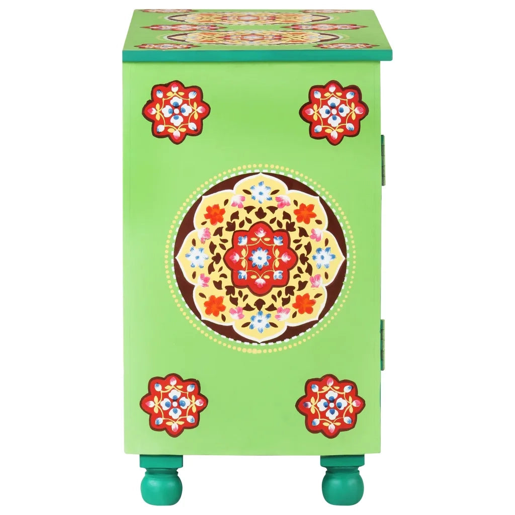 Credenza Dipinta a Mano Multicolore 70x35x60 cm Legno di Mango 321664
