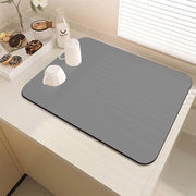 Afdruipmat Absorbente con Sottofondo Antiscivolo, Resistente al Calore, Ideale per la Cucina (Grigio chiaro, 40 x 50 cm)