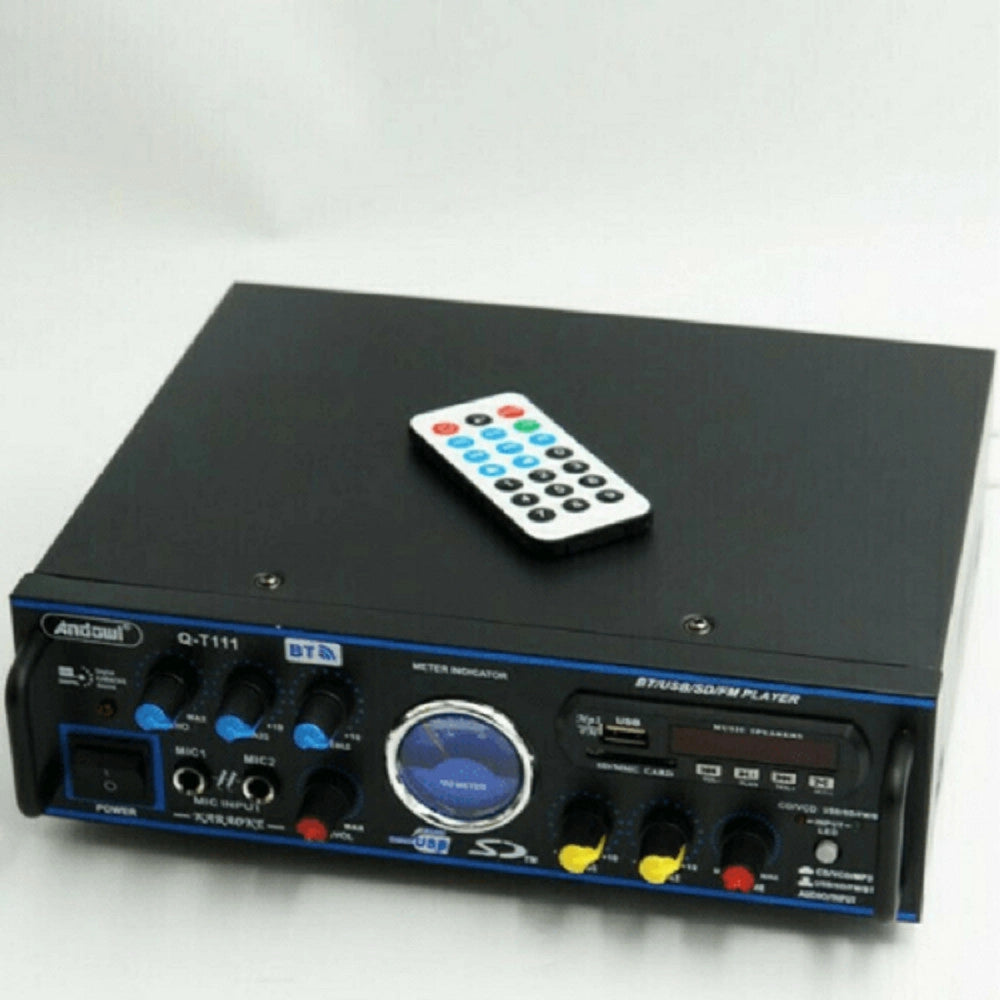 Trade Shop - Amplificatore Audio Karaoke Bluetooth Usb Sd Radio Fm Speaker Telecomando Q-t111 -