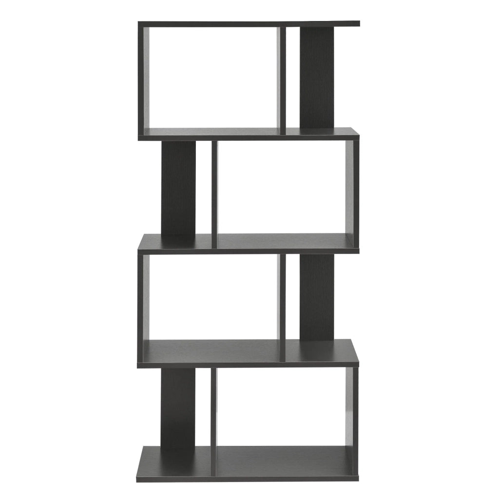 Libreria per soggiorno mobile contenitore con più ripiani MDF rivestito in melaminico 130 cm grigio scuro 03_0001074