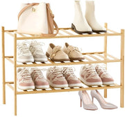 Scaffale per scarpe in legno - 3 livelli - spazia risparmiatore - bambù