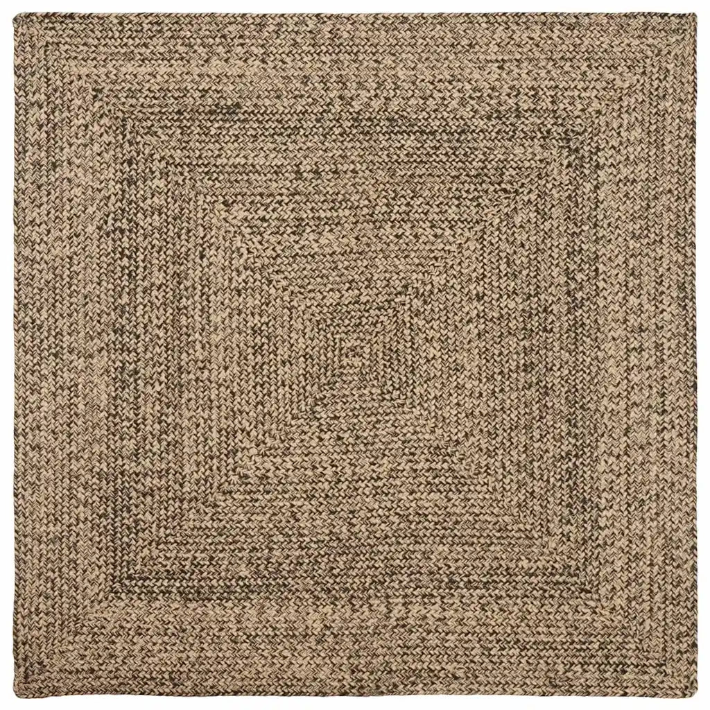 Tappeti per area Quadrato Naturale e Nero 160 x 160 cm Juta 42010501